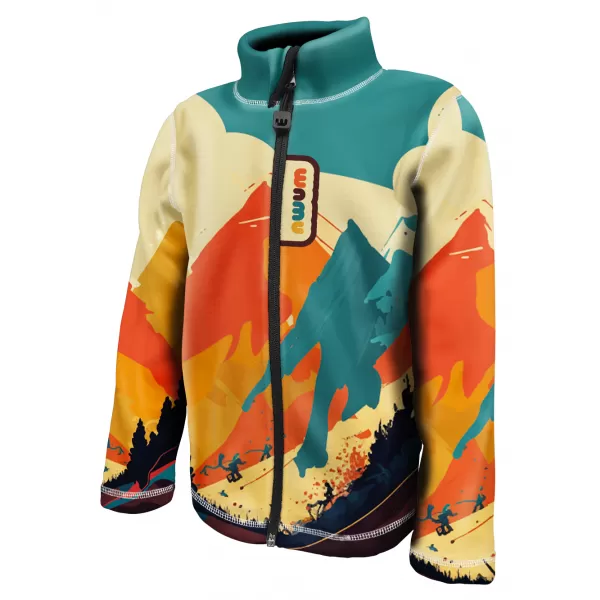  Detská fleece mikina WAMU MOUNTAIN BIKE zelená 