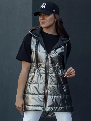 Dámska vesta DSTREET PIXIECODE TY4437 TMAVO ŠEDÁ