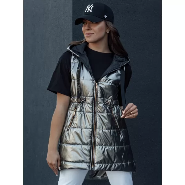  Dámska vesta DSTREET PIXIECODE TY4437 TMAVO ŠEDÁ 