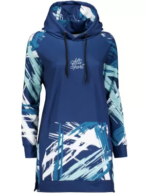Dámska funkčná predĺžená mikina premium ALTISPORT VOJ/ALW039MI03 navy