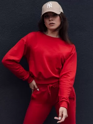 Dámska mikina DSTREET CASUALVIBE TMAVO ČERVENÁ