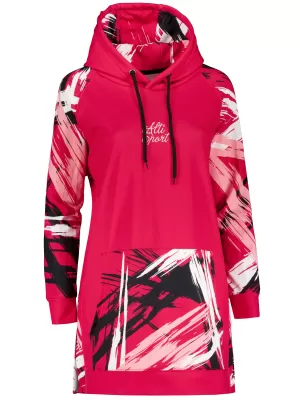 Dámska funkčná predĺžená mikina premium ALTISPORT VOJ/ALW039MI03 VIVA MAGENTA