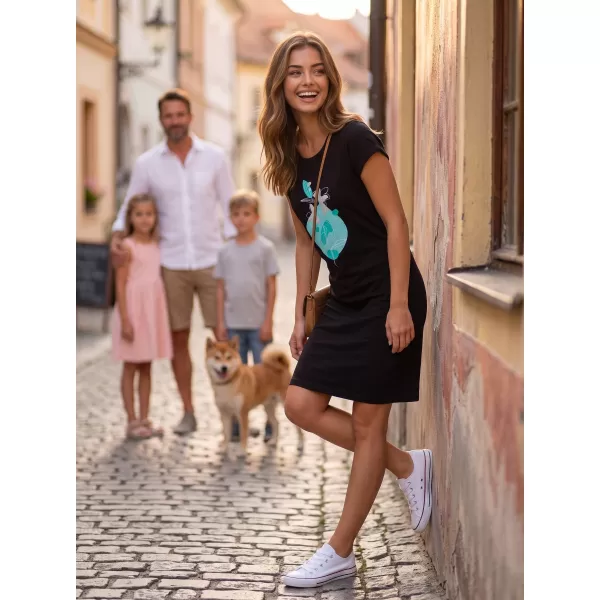  Dámske rozšírené T -shirt/Dress ALTISPORT Alw187178 Black -Blue 
