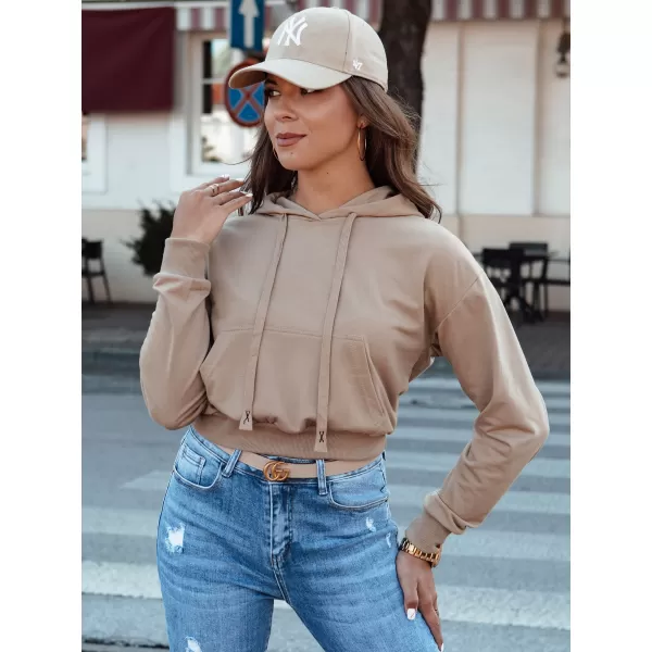  Dámska mikina DSTREET TRENDHOOD BY1311 KARAMEL 