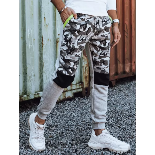  Pánske tepláky DSTREET SVETLO ŠEDÁ CAMO 