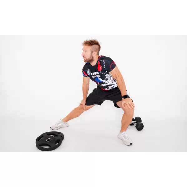  Pánske funkčné kompresné tričko s krátkym rukávom premium ALTISPORT VOJ/ALM036TR04 HEXA čierna 