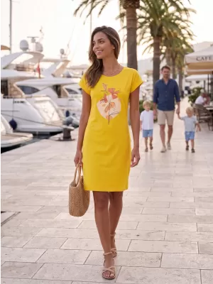 Dámske rozšírené T -shirt/šaty ALTISPORT alw187178 žltá