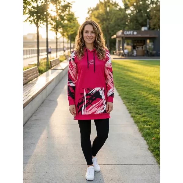  Dámska funkčná predĺžená mikina premium ALTISPORT VOJ/ALW039MI03 VIVA MAGENTA 