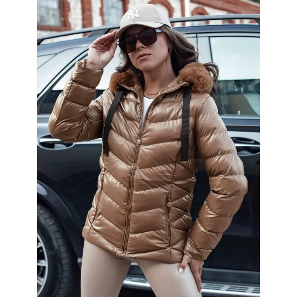  Dámska bunda dstreet mirial ty4573 karamel 