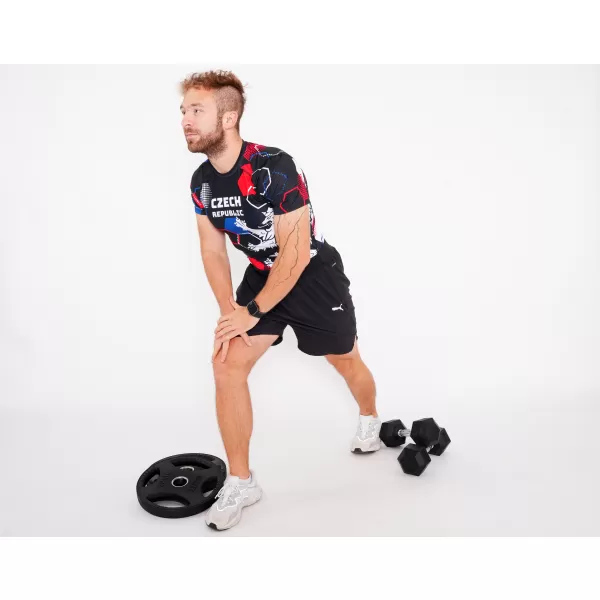  Pánske funkčné kompresné tričko s krátkym rukávom premium ALTISPORT VOJ/ALM036TR04 HEXA čierna 
