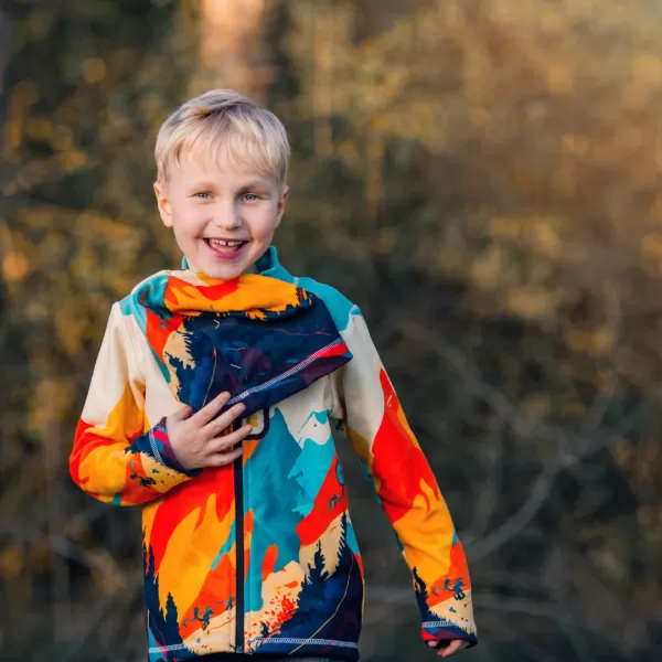  Detská fleece mikina WAMU MOUNTAIN BIKE zelená 