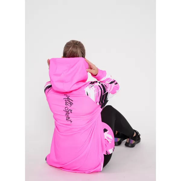  Dámska funkčná predĺžená mikina premium ALTISPORT VOJ/ALW039MI03 FLUO PINK 