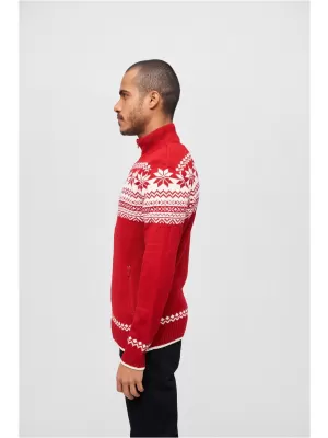 Pánska mikina Brandit Cardigan Norweger BD5030 červená