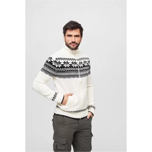  Pánska mikina BRANDIT CARDIGAN NORWEGER BD5030 WHITE 