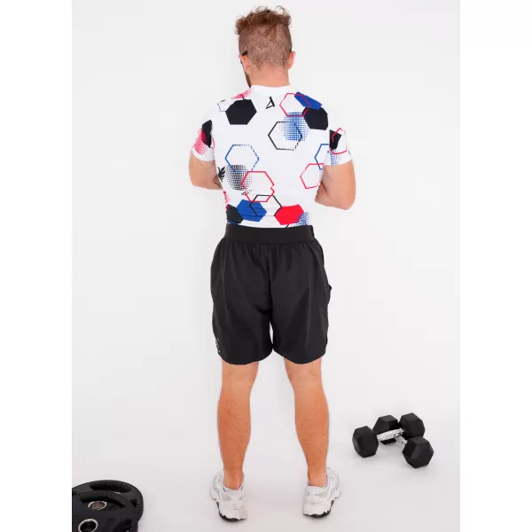  Pánske funkčné kompresné tričko s krátkym rukávom premium ALTISPORT VOJ/ALM036TR04 HEXA biela 