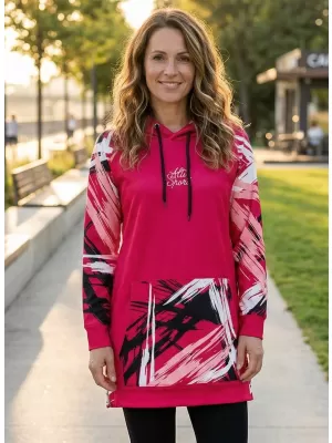 Dámska funkčná predĺžená mikina premium ALTISPORT VOJ/ALW039MI03 VIVA MAGENTA