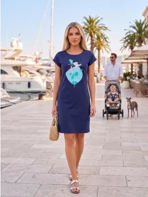 Rozšírené t -shirt/šaty ALTISPORT alw187178 Midnight BLUE