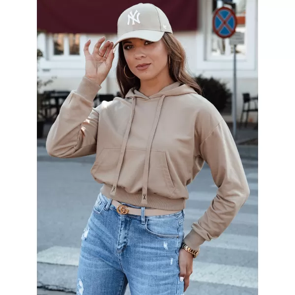  Dámska mikina DSTREET TRENDHOOD BY1311 KARAMEL 