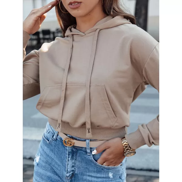  Dámska mikina DSTREET TRENDHOOD BY1311 KARAMEL 