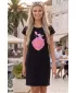 Dámske rozšírené T -shirt/šaty ALTISPORT alw187178 čierna ružová