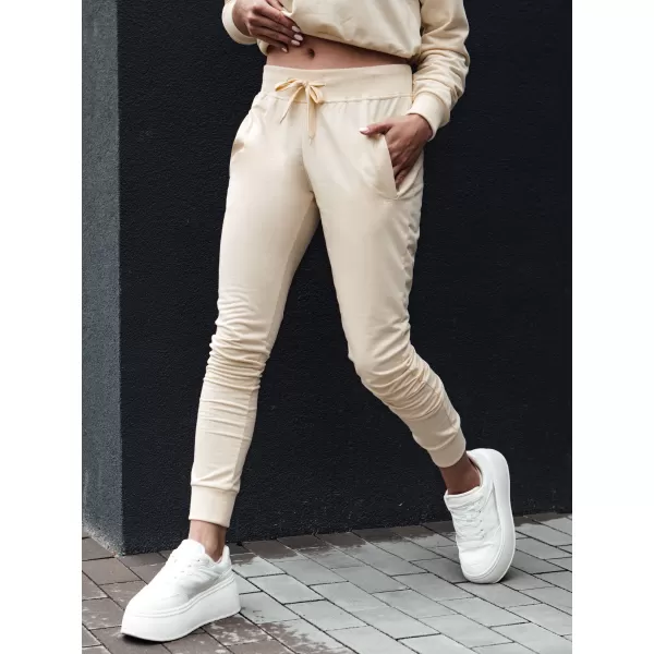  Dámske tepláky DSTREET RELAX MODE UY2142 BÉŽOVÁ 