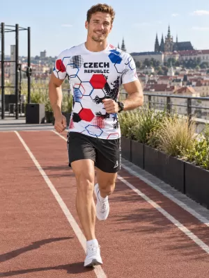 Pánske funkčné kompresné tričko s krátkym rukávom premium ALTISPORT VOJ/ALM036TR04 HEXA biela