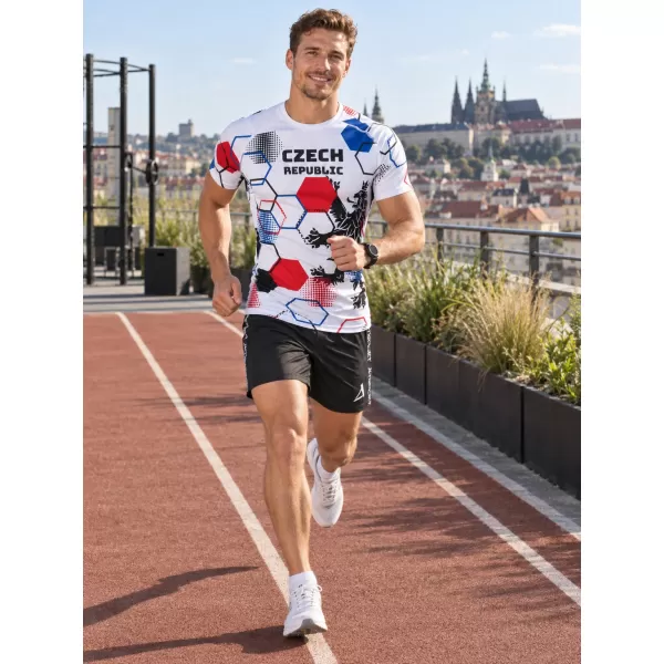  Pánske funkčné kompresné tričko s krátkym rukávom premium ALTISPORT VOJ/ALM036TR04 HEXA biela 