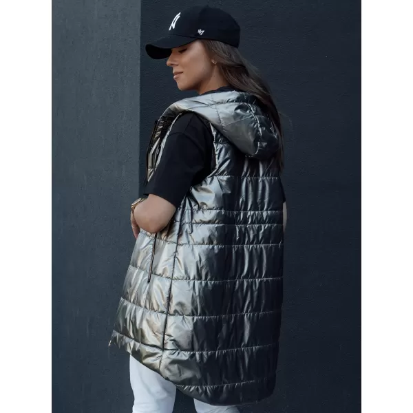  Dámska vesta DSTREET PIXIECODE TY4437 TMAVO ŠEDÁ 