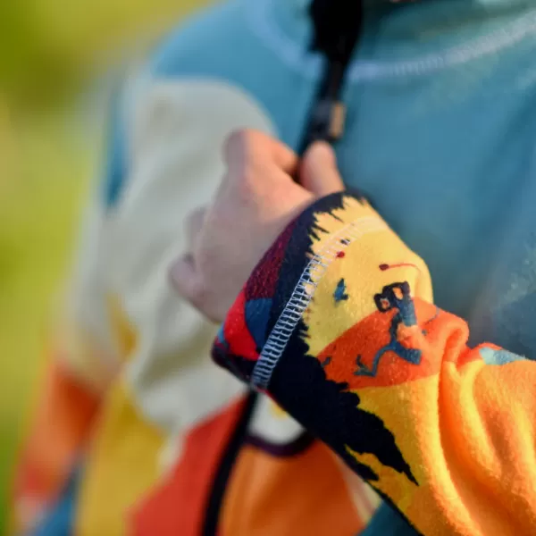  Detská fleece mikina WAMU MOUNTAIN BIKE zelená 