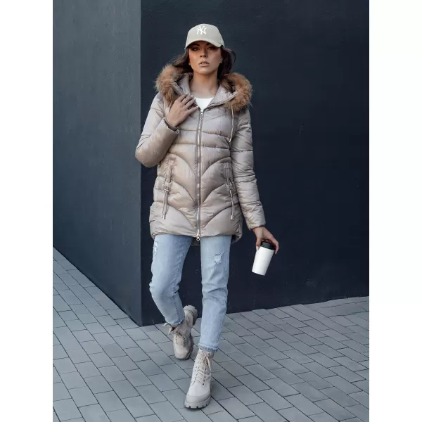  Dámska bunda DSTREET WINTERCHIC ty4438 KARAMEL 
