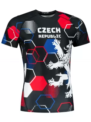 Pánske funkčné kompresné tričko s krátkym rukávom premium ALTISPORT VOJ/ALM036TR04 HEXA čierna