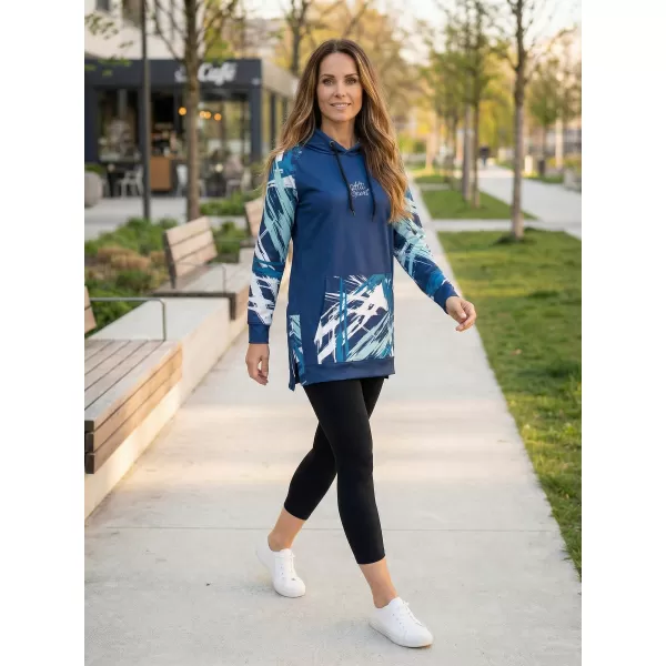  Dámska funkčná predĺžená mikina premium ALTISPORT VOJ/ALW039MI03 navy 