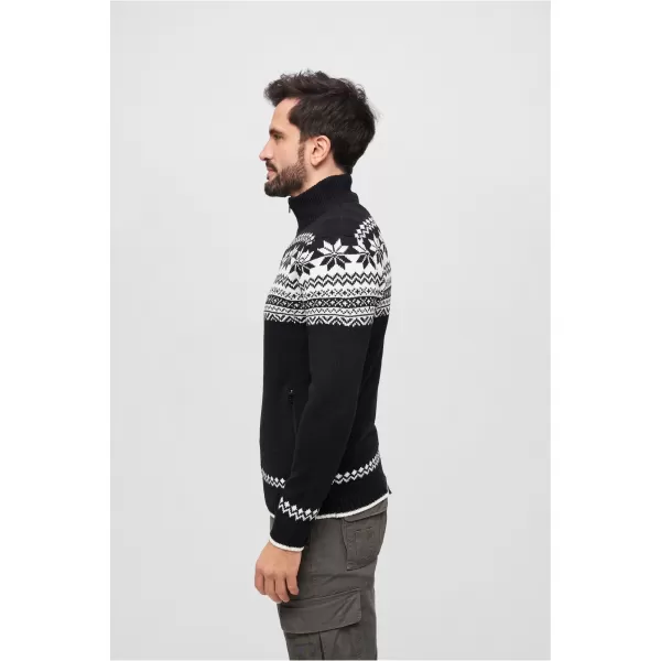  Pánska mikina brandit Cardigan Norweger BD5030 BLACK 