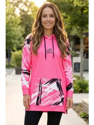 Dámska funkčná predĺžená mikina premium ALTISPORT VOJ/ALW039MI03 FLUO PINK