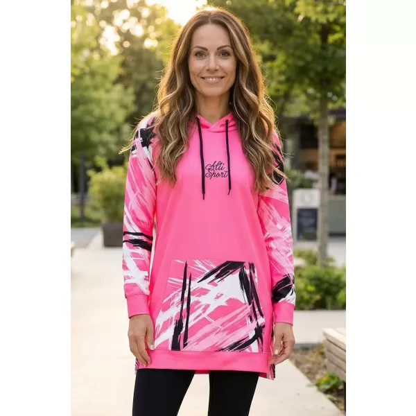  Dámska funkčná predĺžená mikina premium ALTISPORT VOJ/ALW039MI03 FLUO PINK 
