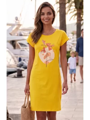 Dámske rozšírené T -shirt/šaty ALTISPORT alw187178 žltá