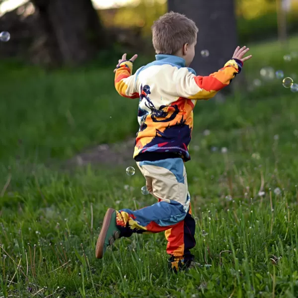  Detská fleece mikina WAMU MOUNTAIN BIKE zelená 