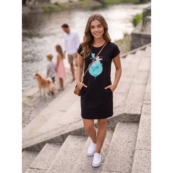  Dámske rozšírené T -shirt/Dress ALTISPORT Alw187178 Black -Blue 