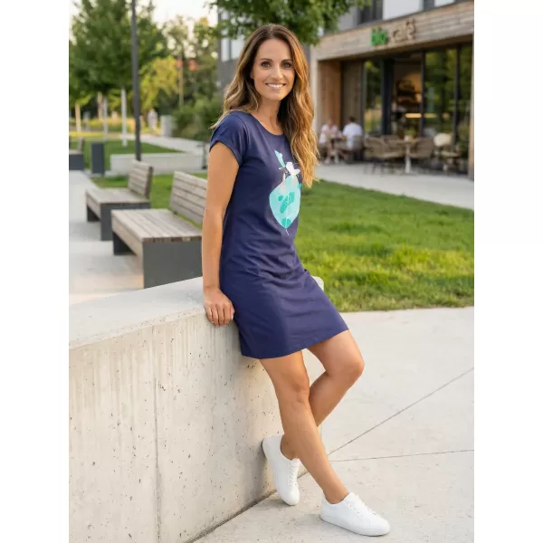  Rozšírené t -shirt/šaty ALTISPORT alw187178 Midnight BLUE 