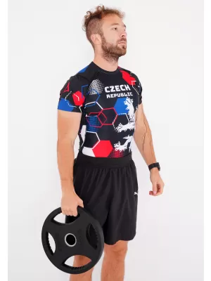 Pánske funkčné kompresné tričko s krátkym rukávom premium ALTISPORT VOJ/ALM036TR04 HEXA čierna