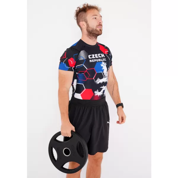  Pánske funkčné kompresné tričko s krátkym rukávom premium ALTISPORT VOJ/ALM036TR04 HEXA čierna 