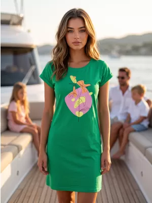 Dámske rozšírené T -shirt/šaty ALTISPORT alw187178 stredne zelené