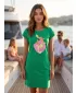 Dámske rozšírené T -shirt/šaty ALTISPORT alw187178 stredne zelené