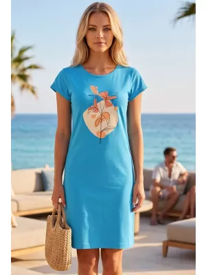 Dámske rozšírené T -shirt/Šaty ALTISPORT alw187178 tyrkysová