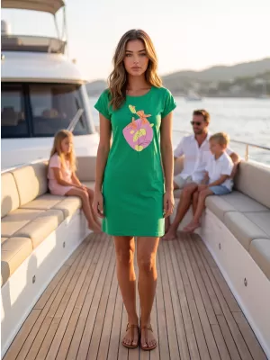 Dámske rozšírené T -shirt/šaty ALTISPORT alw187178 stredne zelené