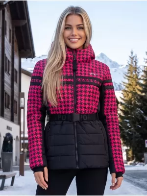 Dámska bunda ALTISPORT DEBORA ČIERNA/RUŽOVÁ
