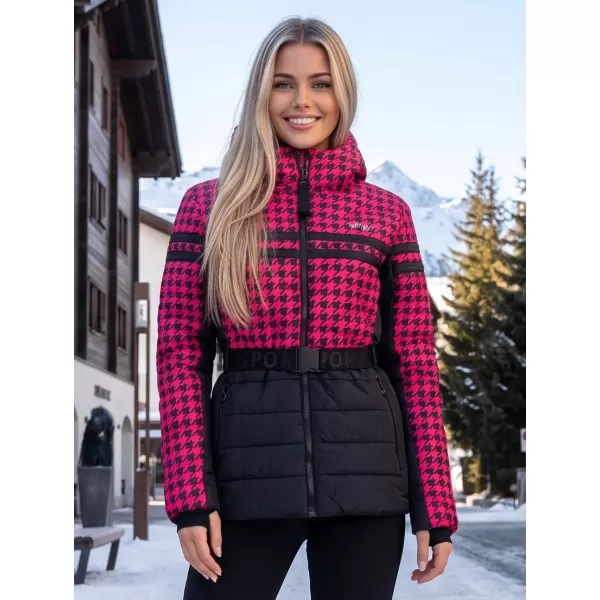  Dámska bunda ALTISPORT DEBORA ČIERNA/RUŽOVÁ 