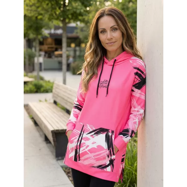  Dámska funkčná predĺžená mikina premium ALTISPORT VOJ/ALW039MI03 FLUO PINK 