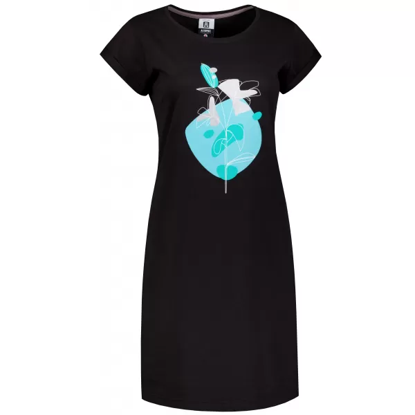  Dámske rozšírené T -shirt/Dress ALTISPORT Alw187178 Black -Blue 