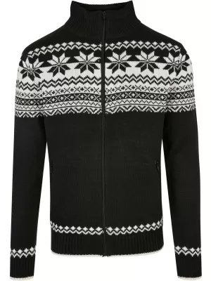 Pánska mikina brandit Cardigan Norweger BD5030 BLACK